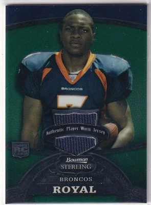 EDDIE ROYAL 2008 Bowman Sterling Jersey Green #167 RC 165/299 Broncos - Image 1 of 2