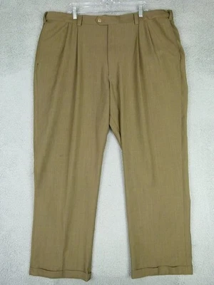 Pantalones de vestir plisados caqui 44x32 Haggar para hombre Foto 1 de 4