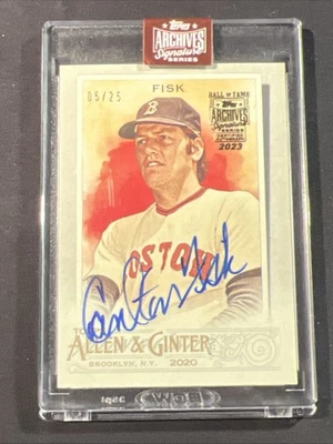 Carlton Fisk 2020 Topps Allen & Ginter AUTO 2023 #/25 SP  - Image 1 of 4