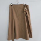Atmos & Here Womens Maxi Skirt Size 18 Brown Belted A-Line