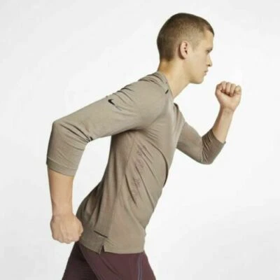 Camiseta para correr Nike Rise 365 Tech Pack para hombre manga 3/4 tostada talla grande AJ7977-247 Foto 1 de 4