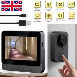 4.3" Monitor Wireless Doorbell Camera Night Vision Door Ring Intercom Video L - Picture 1 of 15