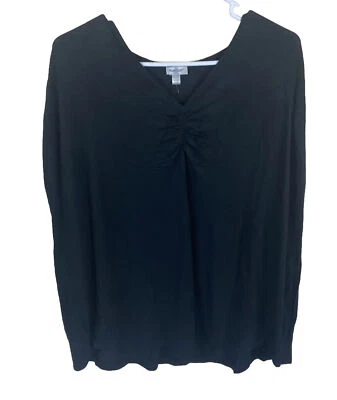 Avenue Tunic Shirt Womens 18/20 Top Sleeveless Black Blouse Stretchy Comfort NEW - Image 1 of 4