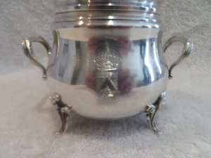 Gorgeous 1900 French 950 silver sugar bowl for 2 rococo st Crowned count - Picture 1 of 10