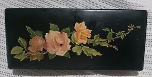 ANTIQUE PAPIER MACHE GLOVE BOX EARLY 1900'S - Picture 1 of 8