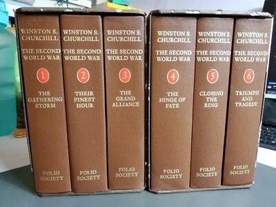 THE SECOND WORLD WAR Winston Churchill 6 Vol Set in Slipcases Folio Society Foto 1 de 4