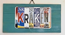 Custom Made License Plate Sign Man Gift Cave Wall Hanging Kraken Seattle Team