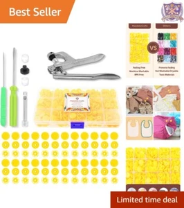 Plastic Snap Fasteners Kit Sunshine Yellow 100 T8 Snaps No Sew Tool for Fabric - Picture 1 of 9