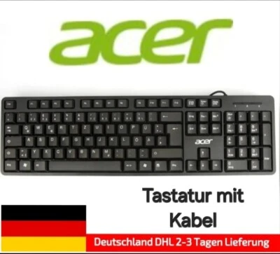 Tastatur mit Kabel Kabelgebunden USB Nummernblock Computer Acer PC  Keyboard - Bild 1 von 4