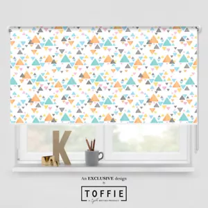 279- Confetti Triangle Rainbow Roller Blind - various sizes, blackout FREE P & P - Picture 1 of 4