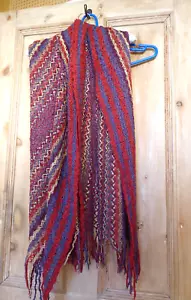MISSONI Foulard Diseño Zig-Zag Bufanda Ancha Estola Mantón Etiqueta Naranja - Imagen 1 de 7