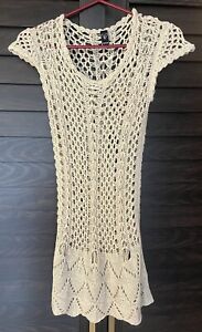 Girls Windsor crocheted Long Top/dress Boho Style beige Size M/L