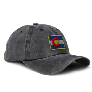 Washed Cotton Baseball Cap Colorado Flag State Cotton Dad Hats for Men & Women - Picture 1 of 13