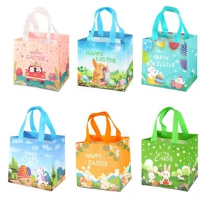 6pcs Easter Gift Bag, Colorful Happy Easter Egg Hunt baskets Bunny Chick Egg ... - Picture 1 of 7