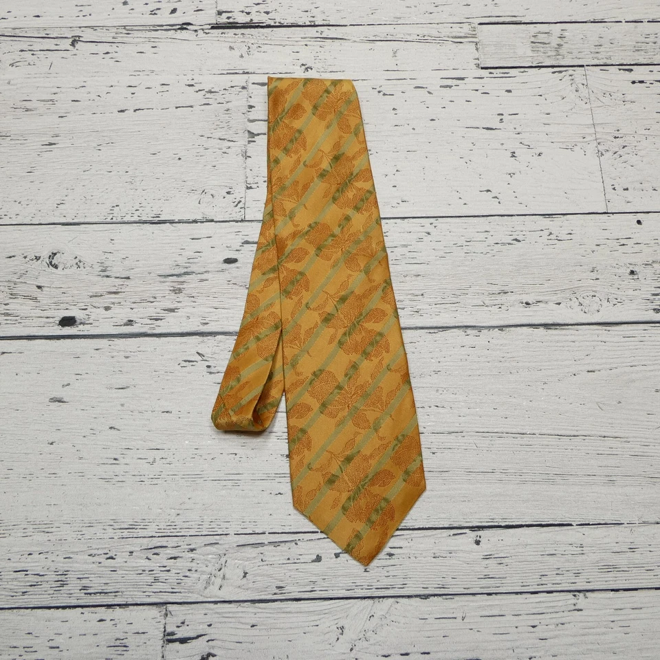 Corbata Tommy Bahama Seda Puesta de Sol Naranja Floral Rayas Hecha en EE. UU. Foto 1 de 4