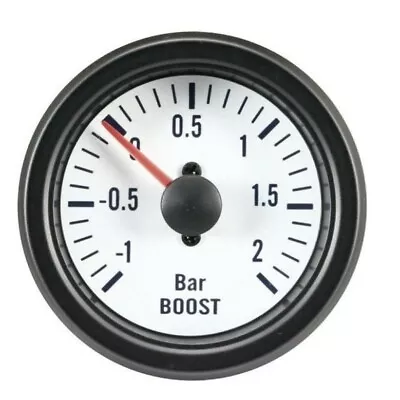 VD Vintage 52mm 2-1/16" Mechanical Boost Gauge -1 ~ 2 BAR Light Bulb Black Bezel - Image 1 of 4