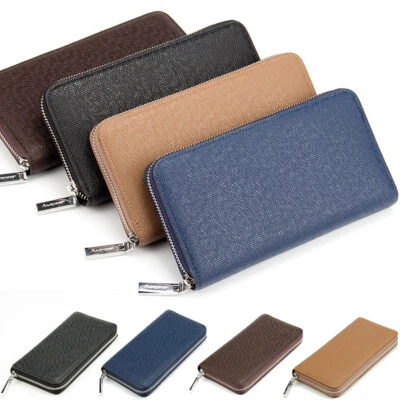 Retro Hombres Cartera Larga Multi Tarjeta Billetera Cambio de Efectivo Bolso de Mano Teléfono Móvil Bolso Foto 1 de 4