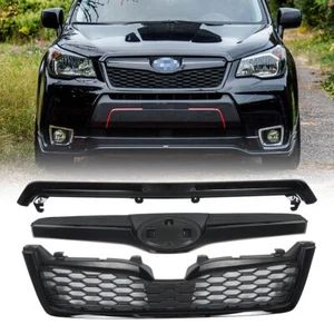 Conjunto de parrilla superior negra brillante para panal para Subaru Forester 2014-2018 - Imagen 1 de 13
