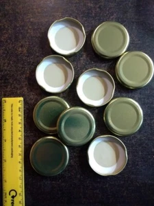 10 gold jam jar lids - 45mm diameter - Picture 1 of 1