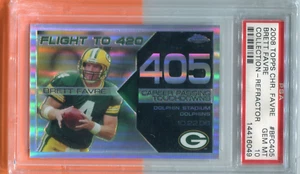 BRETT FAVRE PACKERS 2008 TOPPS CHROME FLIGHT TO 420 CARD #405 REF #12/199 PSA 10 - Picture 1 of 4