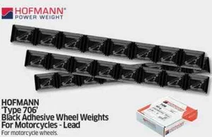 10 x HOFMANN Self Adhesive Motorcycle Lead Wheel Balance Weight Strip 5g - Black - Picture 1 of 5