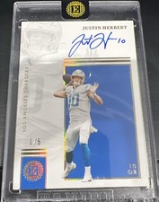 2022 Panini Encased Football Justin Herbert On Card Autograph 4/5 LA Chargers