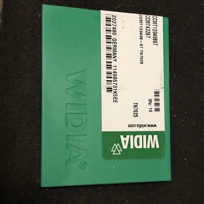 Qty. 10, Widia CCMT120408-67 TN7025 Carbide Turning Inserts. CCMT 432 67 Germany