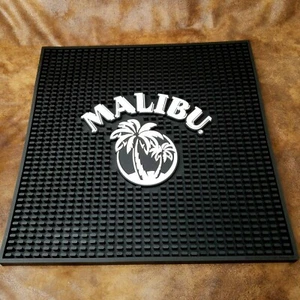 MALIBU Coconut Rum Square BAR MAT Black Palm Trees Bartender Tropical Liquor S - Picture 1 of 6
