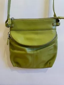 Bolso Bandolera Cartera Bolso Pequeño Verde Ili New York Cuero Genuino - Imagen 1 de 6