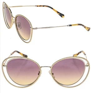 Gafas de sol MIU MIU LA MONDAINE MU59VS oro rosa sin montura redondas de gran tamaño 59V - Imagen 1 de 11