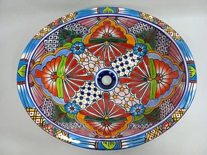21" X 17" TALAVERA SINK drop in or undermount mexican bathroom handmade ceramic - Picture 1 of 5