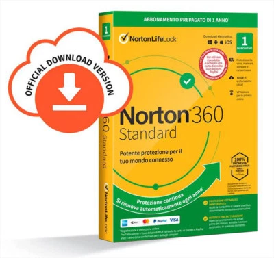 Norton 360 Antivirus iPhone Apple Galaxy Android Samsung PC SMARTPHONE 1 anno - Image 1 of 4