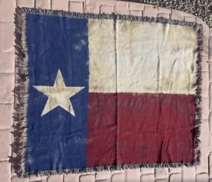 TEXAS LONESTAR Afghan Throw State Flag 4ft x 5ft Cotton Woven Throw Blanket - Picture 1 of 11