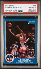 1984-85 Star #96 Michael Sugar Ray Richardson card signed auto PSA DNA 6 10