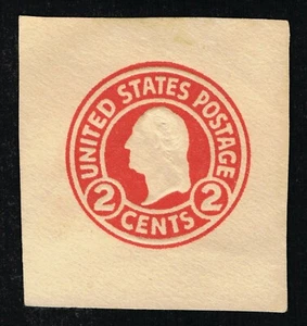 GENUINE SCOTT #U429 MINT 1915 CARMINE DIE-1 WASHINGTON LARGE CUT SQUARE #17435 - Picture 1 of 2