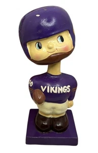 Vintage 1961 - 1963 Minnesota Vikings Square Base Nodder Bobblehead primi vecchi - Foto 1 di 9