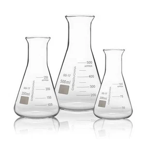 Venta al por mayor 50 ml - 2000 ml transparente Erlenmeyer frasco química laboratorio cristalería CA - Imagen 1 de 15