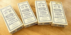 3+  Boxes of Clark Thread Co. Six Cord Thread 250-Yard Wood Spools  ZZ577 - Picture 1 of 4