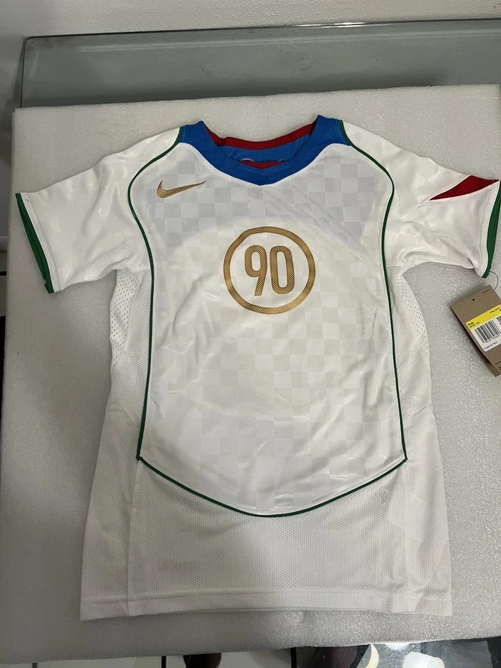 Kids Total 90 Dri-fit Nike Soccer Jersey White/ Italy Blue Il9782-100 Size XL . - Image 1 of 4