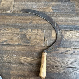 Vintage Antique Hand Sickle with Wood Handle Farm Tool - Made In England - Bild 1 von 3