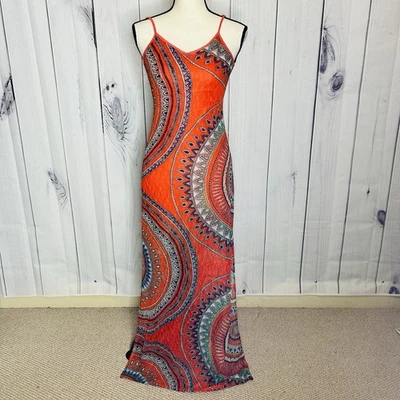 Maxi Vestido Bohemio de Verano Fire Los Angeles Sin Mangas Talla S Correas de Espagueti Foto 1 de 4