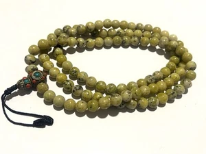 Genuine Green labradorite Beads Tibetan Mala Meditation Yoga Bracelet Necklace - Imagen 1 de 5