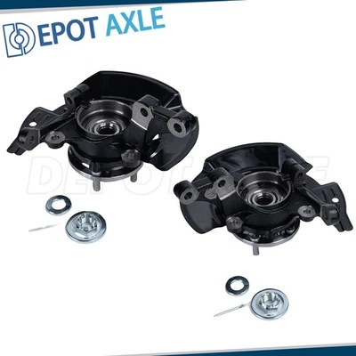New Front Steering Knuckles & Wheel Hub Bearings for 2011-2013 Hyundai Sonata x2 Foto 1 de 4