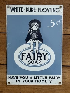 Weiß-rein-schwimmende Fee Seife Porzellan emailliertes Schild Andy Rooney 8" x 11" - Bild 1 von 4