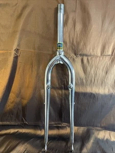 Vintage Akisu Chrome Fork 26" Mountain Bike 1" Threaded 6.25” W/Rack Mounts - Picture 1 of 18