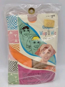 Vintage Kerchief w Bangs 1960's Gayla WISP 'O WIG Opt Art NOS Read - Picture 1 of 5