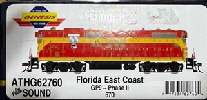 HO Athearn Genesis Florida East Coast GP9 #670 DCC Tsunami Sound ATHG62670 MIB - Picture 1 of 8