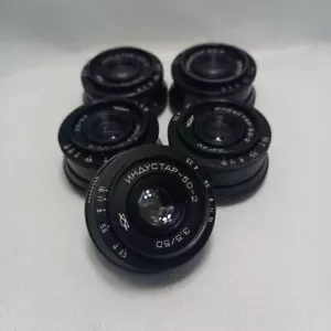 5 pieces KMZ Industar 50-2 f/3.5 50 mm Soviet Lens Mount M42 pancake! - Picture 1 of 14