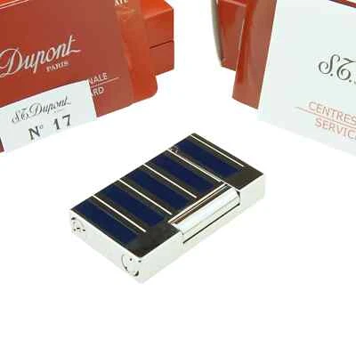 S.T. Dupont Feuerzeug Linie 2 Chinalack Midnight Blue Platinum 016792 TOP - Bild 1 von 4