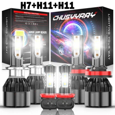 For Land Rover LR2 LR4 2010 2011 2012 2013 2014 2015 6X LED Headlight Fog Light - Image 1 of 4